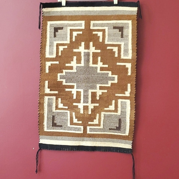 Vintage Two Grey Hills Navajo Rug WITH Authentication! - Picture 1 of 9